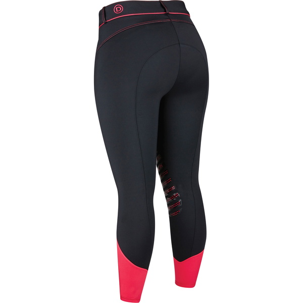 Dublin Womens Thermal Gel Knee Patch Breeches Black / Pink